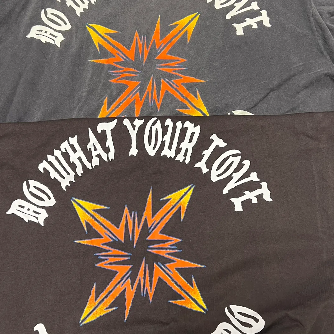 Printing proofing SAINT Mxxxxxx M/AFTER LS_TEE/BLACK flame arrow letter M retro old long tee washed black S-XL